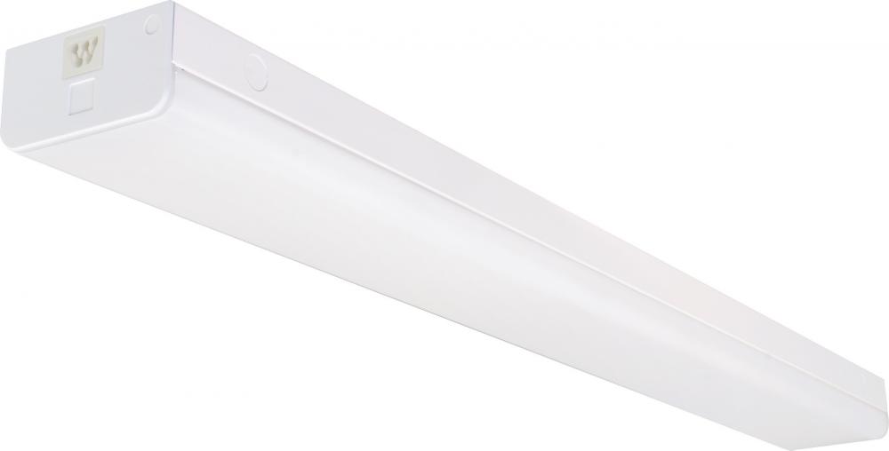 LED 4 ft.- Wide Strip Light - 40W - 4000K - White Finish - Connectible with Emergency Battery Backup