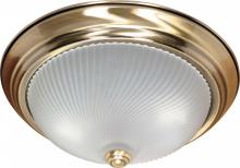 Nuvo 60/238 - 2-Light Flush Mount Ceiling Light Fixture in Antique Brass Finish with Frosted Swirl Glass