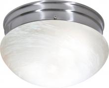 Nuvo 60/2635 - 2-Light Medium Flush Mount Ceiling Light in Brushed Nickel Finish with Alabaster Mushroom Glass and
