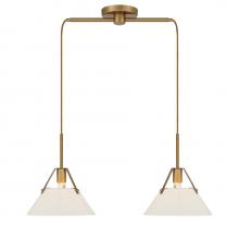 Savoy House Meridian M100108NB - 2-Light Linear Chandelier in Natural Brass